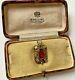 Rare FABERGE design IMPERIAL Russian 88 Silver Brooch with Stone in box
