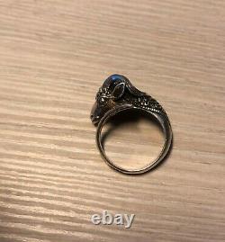 Rare Faberge design Antique Russian IMPERIAL 84 Silver Ring