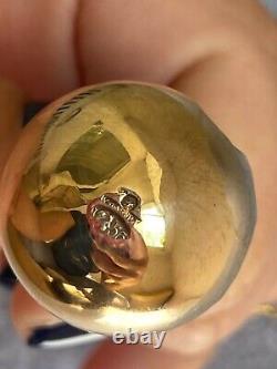 Rare Imperial Russian Faberge 14k 56 Solid Gold Silver Egg Pendant with Box