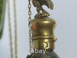 Rare Imperial Russian Faberge 14k Gold Silver 84 Egg Pendant Bottle Kollin #