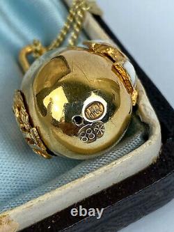 Rare Imperial Russian Faberge Silver Gild 88 Egg Enamel Pendant Wigström 1897's