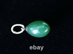 Rare Imperial Russian TILLANDER Faberge 56 Gold 14K Nephrite Jade Egg Pendant RU