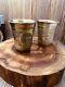 Rare Pair of Antique Imperial Russian 84 Silver Shot Glasses Etched 51gr #5622