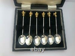 Rare Russian Imperial Silver 88 KF/AT Author Faberge Gilded & Enamel Spoon Set