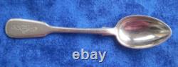 Rare Set 2 Monogram Spoon Famous Maker Russian Imperial Silver 84 Antique Russia