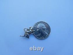 Rare Victorian Edwardian 1900 Imperial Russian Hollow Silver Cat Pendant Charm