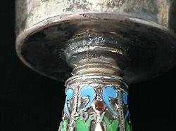 Rare ZVEREV Antique Imperial Russian 88 Silver 84 Cloisonne Enamel Cup Goblet RU