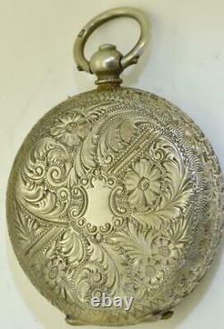 Rare antique 19th Century Imperial Russian silver ladies pendant watch, 1860's