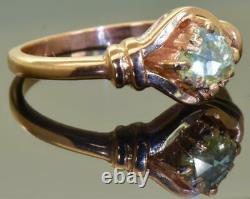 Rare antique Imperial Russian 14k rose gold & 0.5ct Rose cut Diamond ring c1890