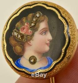 Rare antique Imperial Russian Faberge 14k gold, enamel&Diamonds pin brooch. Boxed