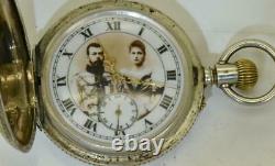 Rare antique Imperial Russian full hunter engraved silver pocket watch c1890's