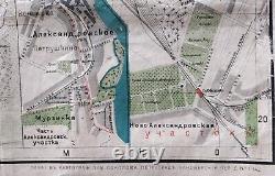 Rare big map 28,93 x 42,51 in! Russian Imperial Petrograd city map, 1917 y