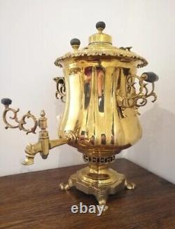 Rare shape Russian Antique Brass Samovar Tula Second Half 19 Century Vorontzov