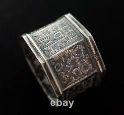 Royalty Antique Imperial Russian Niello Sterling Silver Napkin Ring Coat Arms RU