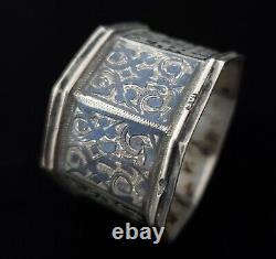 Royalty Antique Imperial Russian Niello Sterling Silver Napkin Ring Coat Arms RU