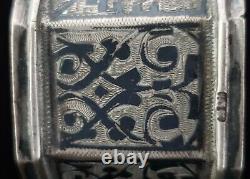 Royalty Antique Imperial Russian Niello Sterling Silver Napkin Ring Coat Arms RU