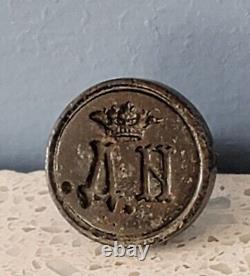 Royalty Antique Imperial Russian Wax Seal Stamp Cyrillic Cipher Crown Grand Duke