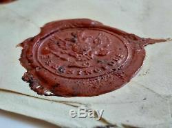 Royalty Imperial Russian Tsar Signed Document Autograph Royal Wax Seal Seal Arms