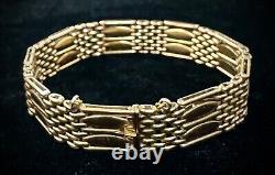 Russia Antique Imperial 56 Two Tone 14K Gold Bracelet 7 Signed