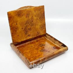 Russian Cigarette Case from Karelian Birch with Russian Imperial Silver Eagle