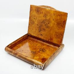 Russian Cigarette Case from Karelian Birch with Russian Imperial Silver Eagle