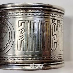 Russian Imperial 84 Silver Bon Appetit Napkin Ring Hallmark 84 Moscow Circa 1879