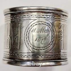 Russian Imperial 84 Silver Bon Appetit Napkin Ring Hallmark 84 Moscow Circa 1879