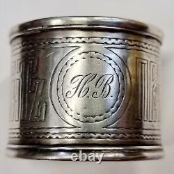 Russian Imperial 84 Silver Bon Appetit Napkin Ring Hallmark 84 Moscow Circa 1879