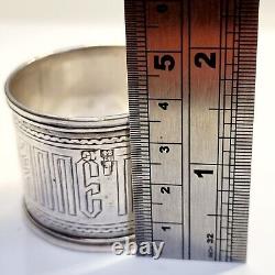 Russian Imperial 84 Silver Bon Appetit Napkin Ring Hallmark 84 Moscow Circa 1879
