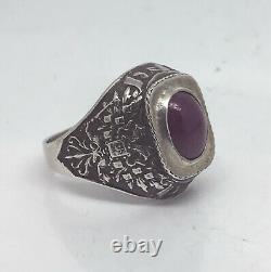 Russian Imperial 84 Silver Enamel Ring