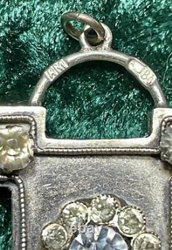 Russian Imperial 84 Silver Locket withPaste Diamonds A Mukhin Moscow 1890's