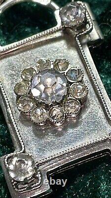 Russian Imperial 84 Silver Locket withPaste Diamonds A Mukhin Moscow 1890's
