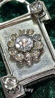 Russian Imperial 84 Silver Locket withPaste Diamonds A Mukhin Moscow 1890's