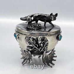 Russian Imperial 84 Silver Opening Easter Egg with a Hunting Theme 1878 y