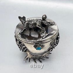 Russian Imperial 84 Silver Opening Easter Egg with a Hunting Theme 1878 y