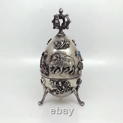 Russian Imperial 84 Silver Opening Egg Hunter Theme 1878 y