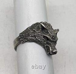 Russian Imperial 84 Silver Ring WOLF