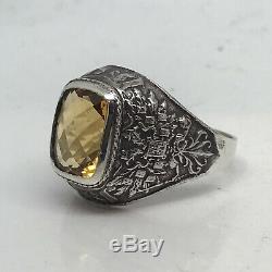 Russian Imperial 84 Silver Ring with Citrine