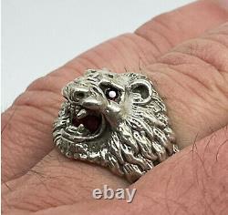 Russian Imperial 84 Silver ring LION