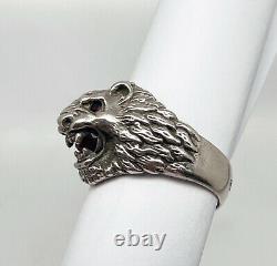Russian Imperial 84 Silver ring LION
