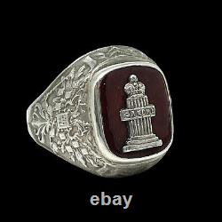 Russian Imperial 88 Silver Enamel Ring LAW August Hollming