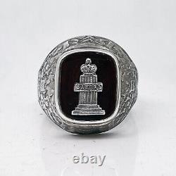 Russian Imperial 88 Silver Enamel Ring LAW August Hollming