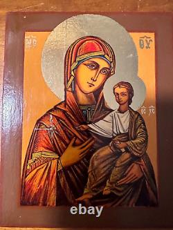 Russian Imperial Antique Icon Maria and Jesus Oil on Wood Original