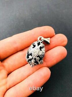 Russian Imperial Antique Sterling Silver 84 Women's Jewelry Pendant Easter Egg