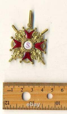 Russian Imperial Antique badge medal Order St. Stanislav Bronze 3 swords (1118)