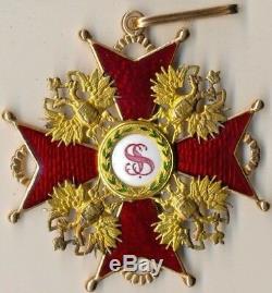 Russian Imperial Antique badge medal Order St. Stanislav Gold 1st (1467)