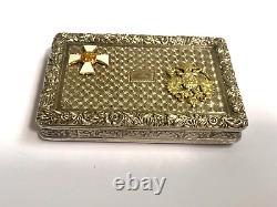 Russian Imperial Beautiful Faberge Silver 84 Hand Engraved Gild Cigarette Box