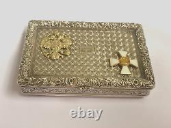 Russian Imperial Beautiful Faberge Silver 84 Hand Engraved Gild Cigarette Box