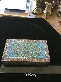 Russian Imperial Enamel table cigarette cigar box