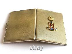 Russian Imperial Faberge Solid Silver 84 Nicholas II Gild Enamel Cigarette Box